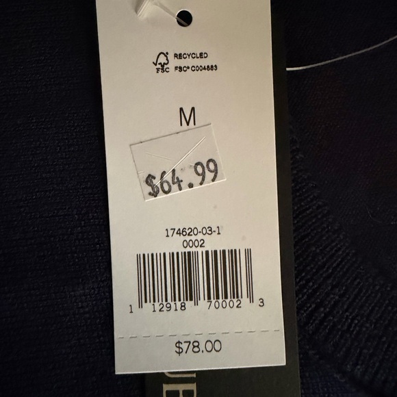 Banana Republic Navy Merino wool sweater New with Tags - Picture 3 of 6